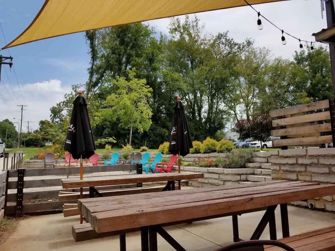 Outdoor patio at SoKnox Taco near Knoxville's Urban Wilderness