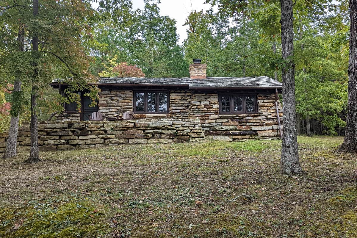 A historic CCC cabin at Pickett State Park in Tennessee